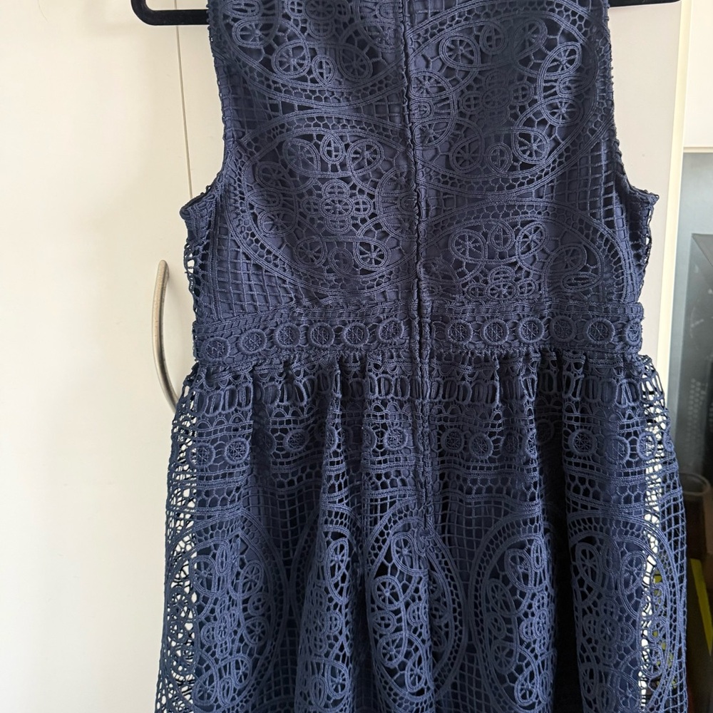 Miami Navy Crochet Dress